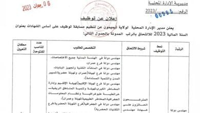 اعلان توظيف في الادارة المحلية لولاية تيميمون